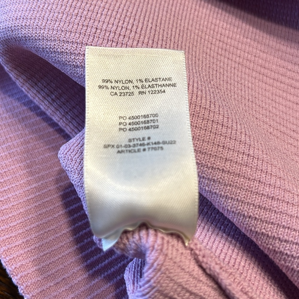 Aritzia Babaton Cropped Tank Sculpt Knit Criss Cross 2XL Lilac Purple Like New - Picture 5 of 8